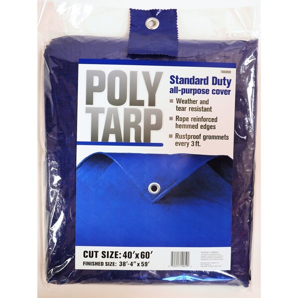 40 Ft. W X 60 Ft. L Light Duty Polyethylene Tarp Blue